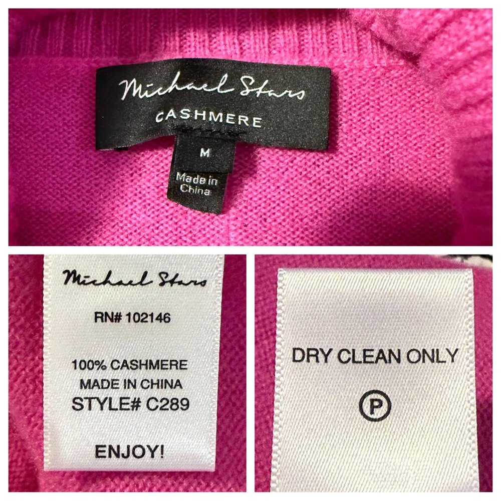 NWT! Cashmere! MICHAEL STARS Claire Cashmere Turtleneck In FUCHSIA - Picture 6 of 6